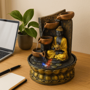 REGAL HOMEWARE Water Fountain for Living Room, Dining Room, Bedroom, Home Décor Item Indoor Outdoor, Item for Gift – Decoration Items, Colour-Multicolour (25H x 22L x 22W) cm